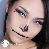 Halloween genähte Mumie weiße farbige Kontaktlinsen